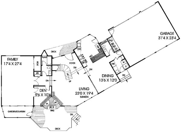 Home Plan - Mediterranean Floor Plan - Main Floor Plan #60-956