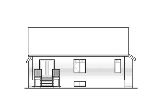 Exterior - Rear Elevation for Craftsman House Plan #23-2436 - 2 bed, 1 bath
