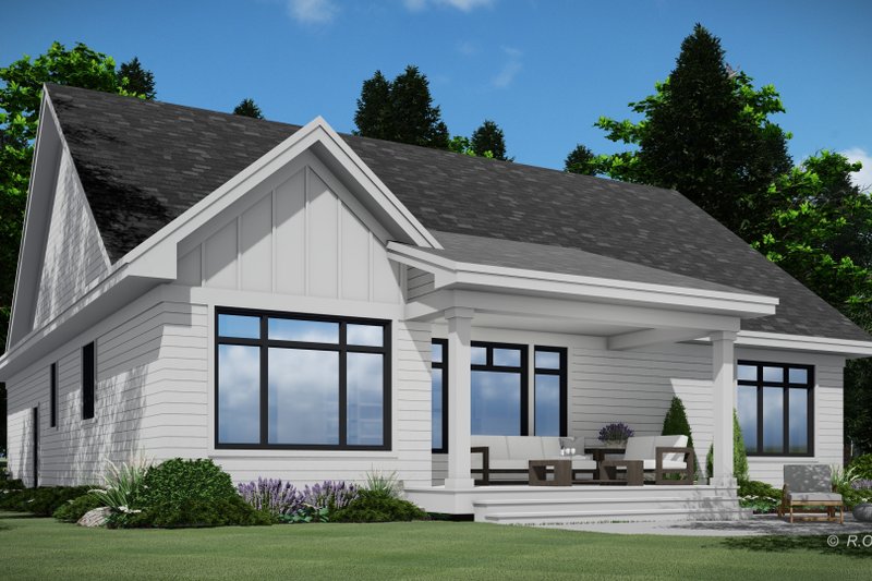 House Blueprint - Exterior - Rear Elevation for Farmhouse House Plan #51-1225 - 2 bed, 2 bath