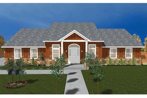 Ranch Exterior - Front Elevation Plan #1060-23