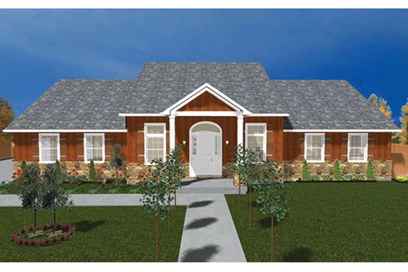 Architectural House Design - Ranch Exterior - Front Elevation Plan #1060-23
