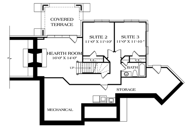 House Plan Design - European Floor Plan - Lower Floor Plan #453-635
