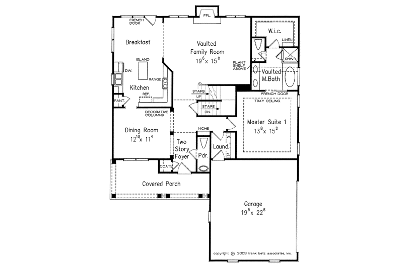 House Blueprint - Floor Plan - Main Floor for Country House Plan #927-913 - 3 bed, 3.5 bath