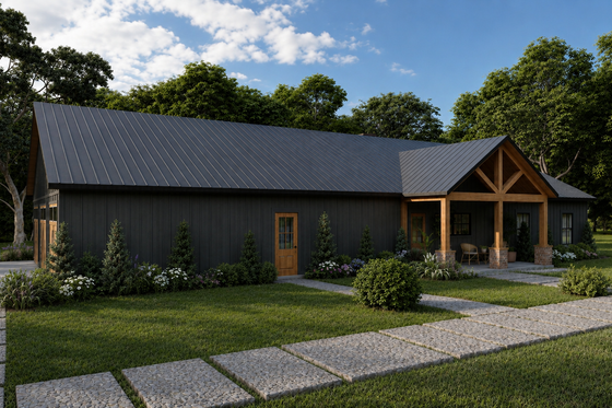 Exterior - Rear Elevation for Barndominium House Plan #1117-6 - 5 bed, 2.5 bath