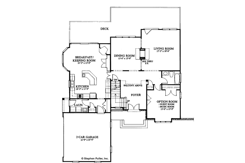 Home Plan - Floor Plan - Main Floor for European House Plan #429-53 - 4 bed, 4 bath