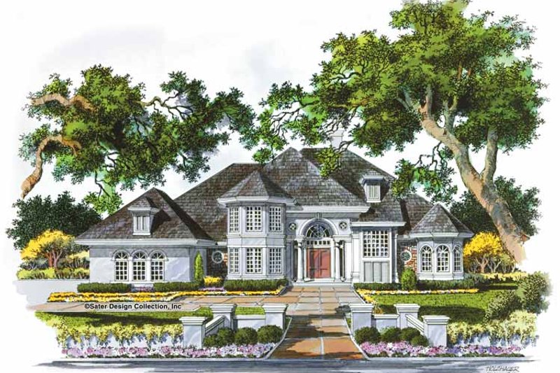 House Blueprint - Mediterranean Exterior - Front Elevation Plan #930-46