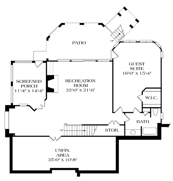 House Design - Colonial Floor Plan - Lower Floor Plan #453-421