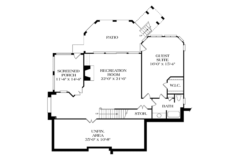Home Plan - Floor Plan - Lower Floor for Colonial House Plan #453-421 - 5 bed, 5 bath