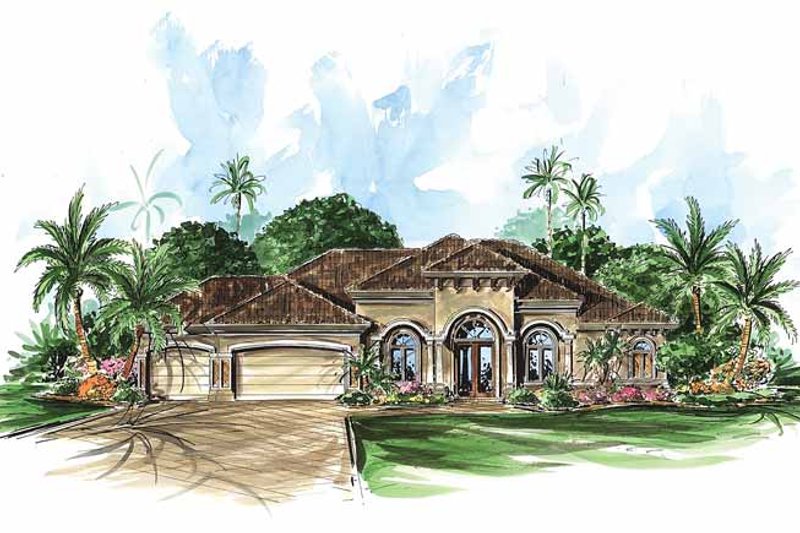 Home Plan - Mediterranean Exterior - Front Elevation Plan #1017-19