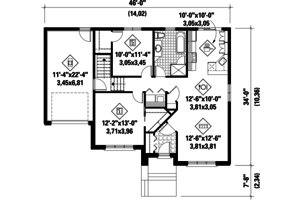Floor Plan - Main Floor for Contemporary House Plan #25-4591 - 2 bed, 1 bath
