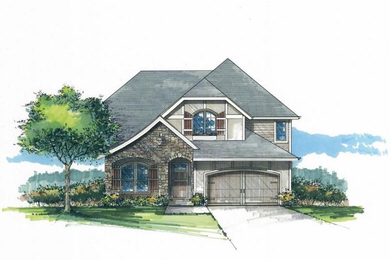 Exterior - Front Elevation for Craftsman House Plan #53-551 - 3 bed, 2.5 bath