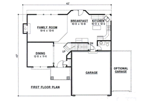 Floor Plan - Main Floor for Traditional House Plan #67-484 - 4 bed, 2.5 bath