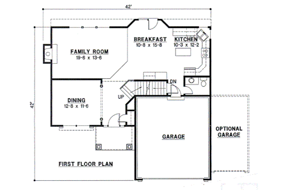 Floor Plan - Main Floor for Traditional House Plan #67-484 - 4 bed, 2.5 bath