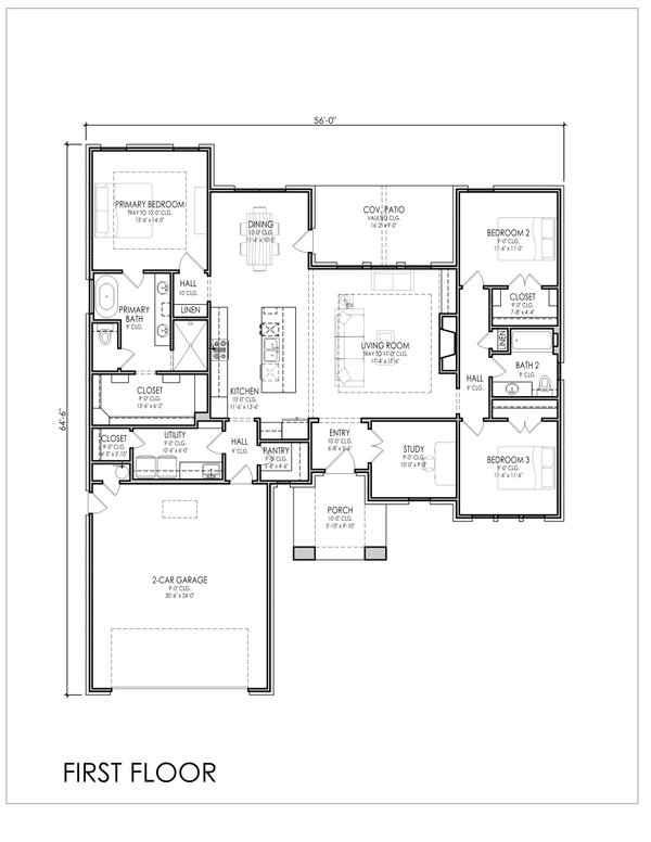 House Blueprint - Contemporary Floor Plan - Main Floor Plan #1119-4