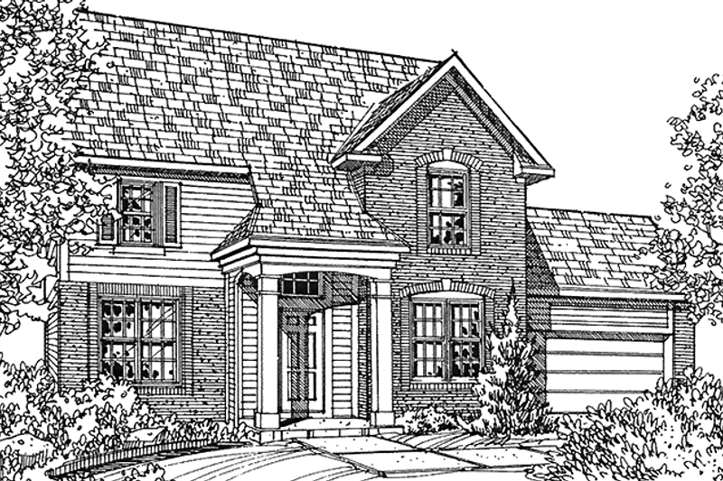Architectural House Design - Prairie Exterior - Front Elevation Plan #320-1042