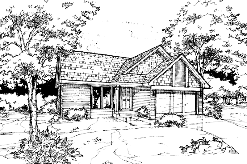 Home Plan - Exterior - Front Elevation 3 for Craftsman House Plan #320-712 - 2 bed, 1 bath