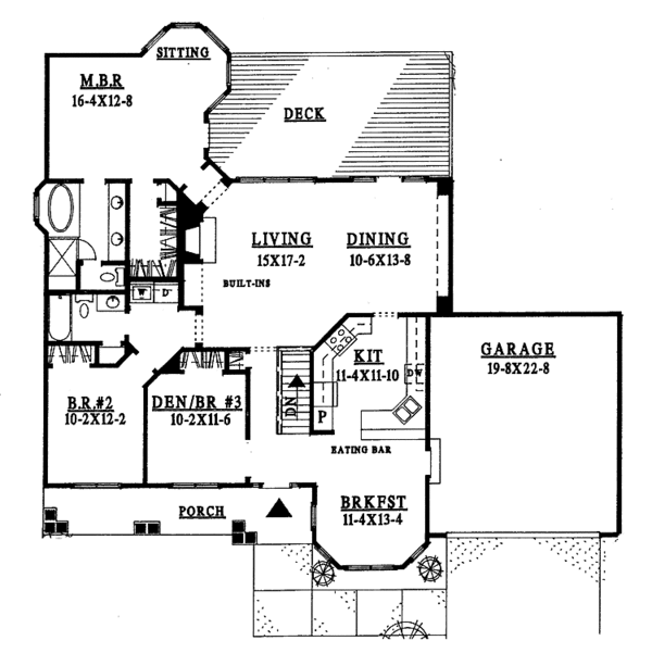 Dream House Plan - Country Floor Plan - Main Floor Plan #334-127