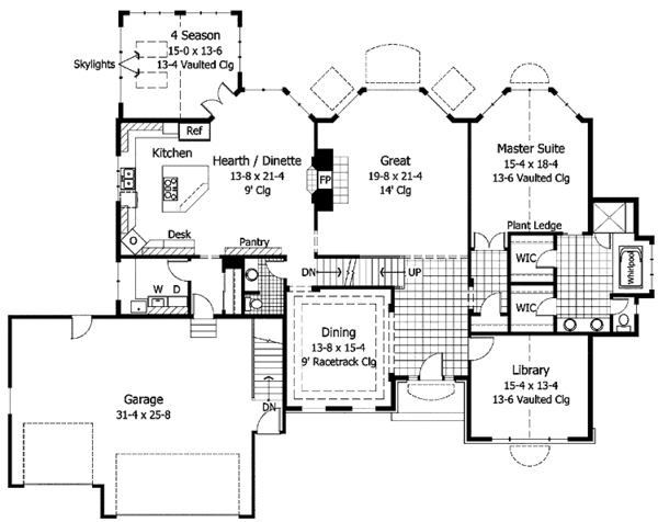 Architectural House Design - Traditional Floor Plan - Main Floor Plan #51-777
