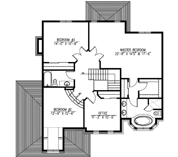 European Floor Plan - Upper Floor Plan #138-172