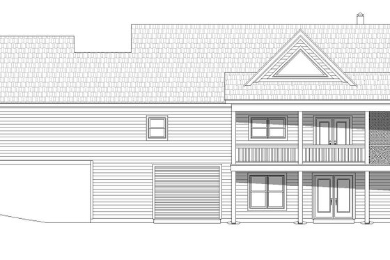 Exterior - Rear Elevation 1 for Country House Plan #932-62 - 2 bed, 2 bath