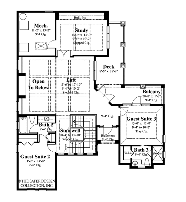 House Design - Mediterranean Floor Plan - Upper Floor Plan #930-313