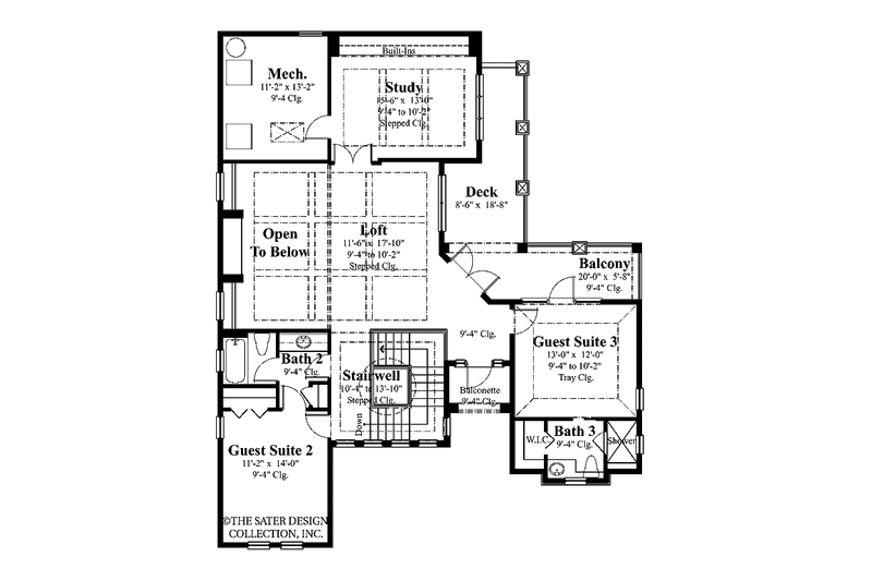 Home Plan - Floor Plan - Upper Floor for Mediterranean House Plan #930-313 - 4 bed, 4.5 bath