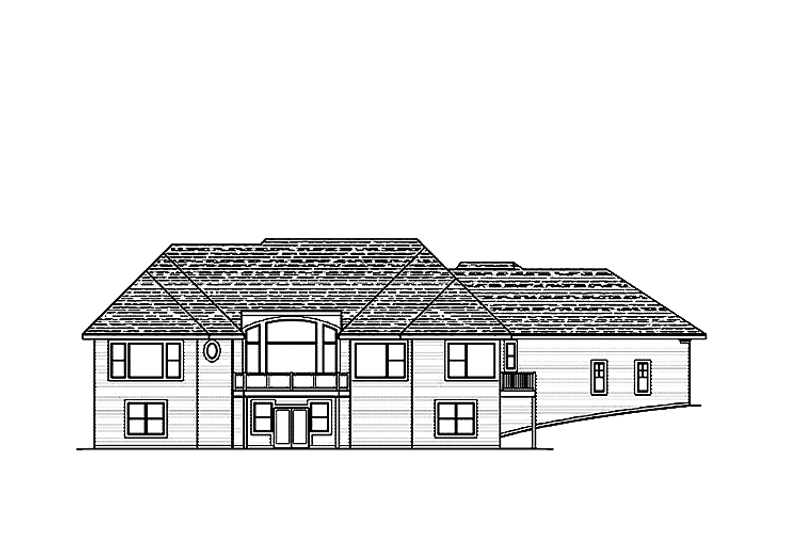 Home Plan - Exterior - Rear Elevation for European House Plan #51-1125 - 4 bed, 3.5 bath