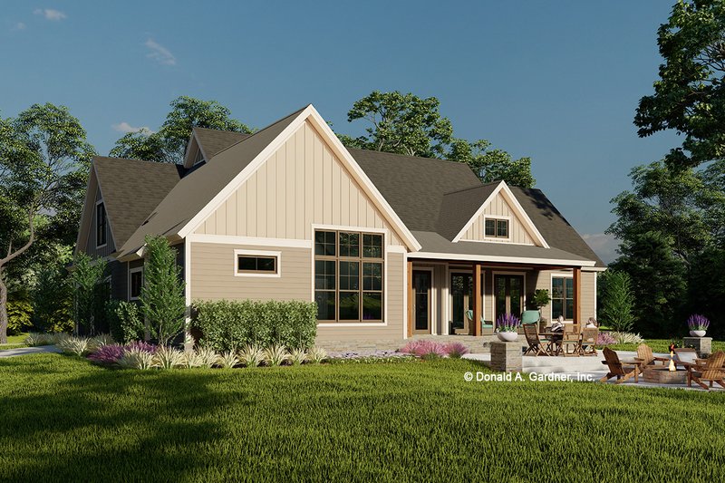 House Plan Design - Exterior - Rear Elevation 1 for Craftsman House Plan #929-1179 - 3 bed, 2.5 bath