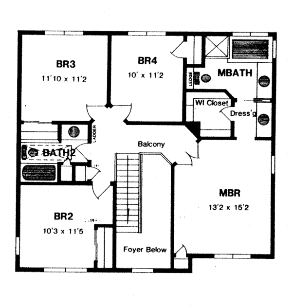 Dream House Plan - Country Floor Plan - Upper Floor Plan #316-211