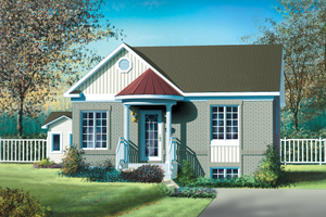 Cottage Exterior - Front Elevation Plan #25-141