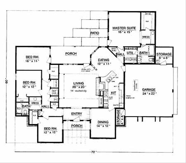 House Plan Design - Traditional Floor Plan - Main Floor Plan #45-474