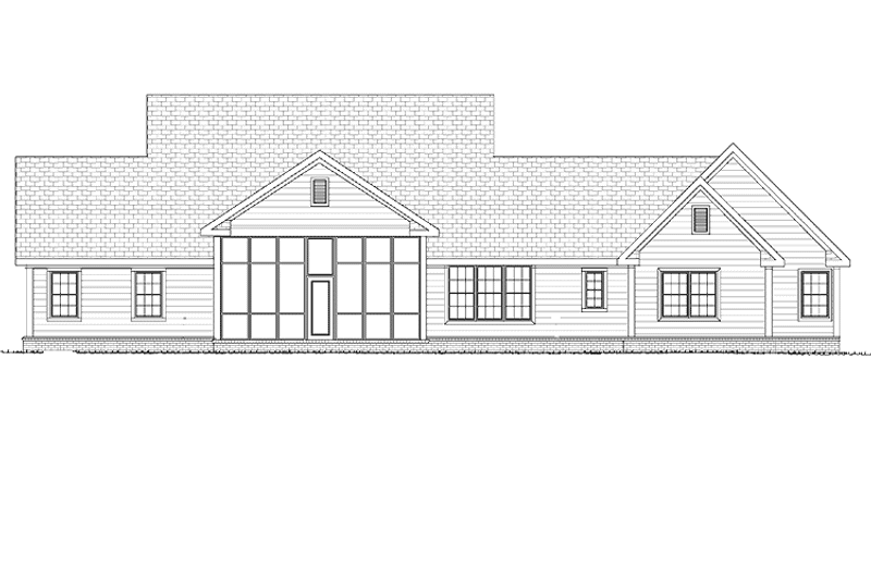 Home Plan - Exterior - Rear Elevation for Country House Plan #513-2110 - 4 bed, 3 bath