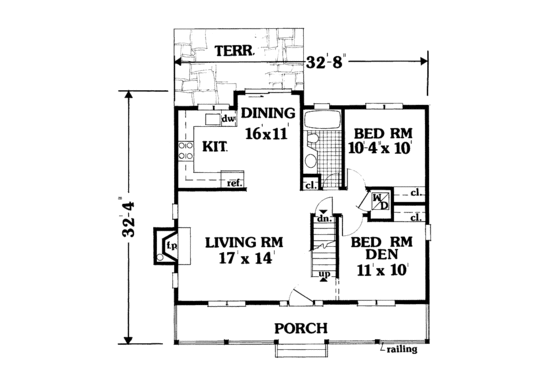 Floor Plan - Main Floor for Country House Plan #3-299 - 4 bed, 2 bath