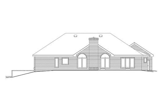 Exterior - Rear Elevation for Traditional House Plan #57-293 - 4 bed, 2.5 bath