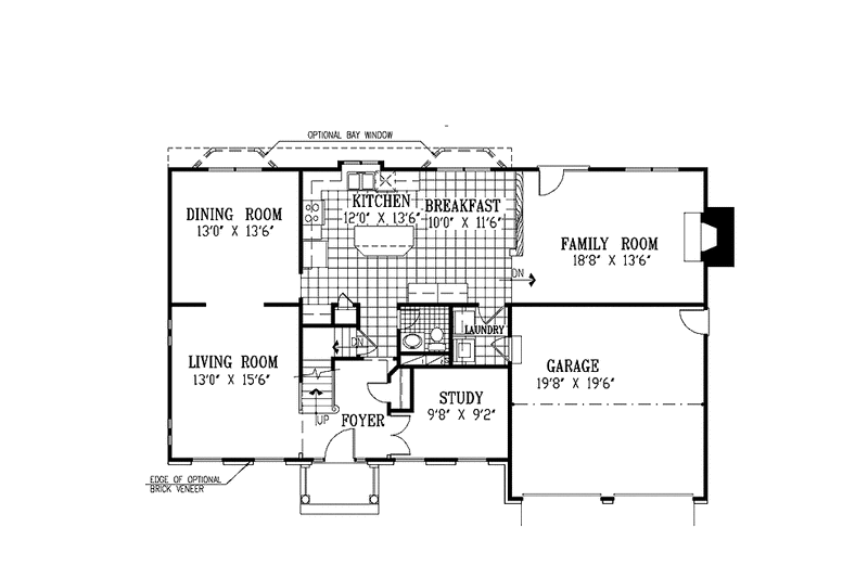Home Plan - Floor Plan - Main Floor for Classical House Plan #953-21 - 5 bed, 3.5 bath