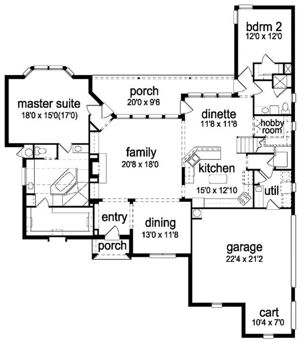 Home Plan - Traditional Floor Plan - Main Floor Plan #84-732