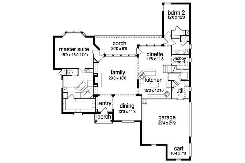 Home Plan - Floor Plan - Main Floor for Traditional House Plan #84-732 - 5 bed, 4 bath