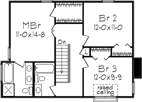 House Design - European Floor Plan - Upper Floor Plan #57-133