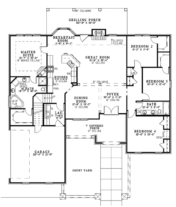 Dream House Plan - Traditional Floor Plan - Main Floor Plan #17-3264