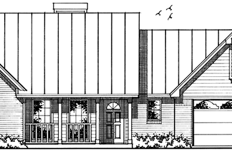 Home Plan - Country Exterior - Front Elevation Plan #42-709