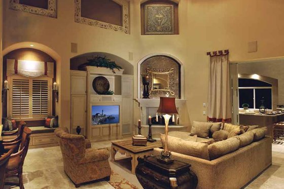 Interior - Family Room 1 for Mediterranean House Plan #930-329 - 5 bed, 6 bath
