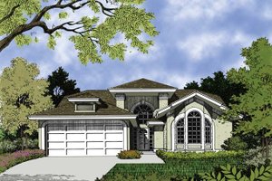 Dream House Plan - Exterior - Front Elevation for Mediterranean House Plan #417-460 - 3 bed, 2 bath