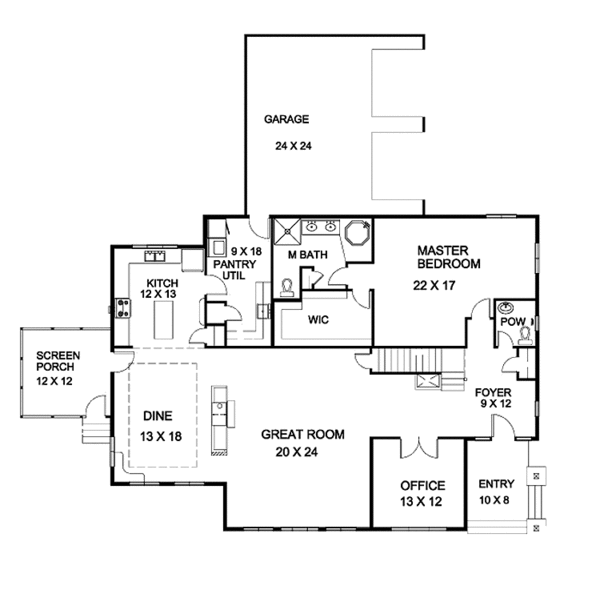 House Design - Country Floor Plan - Main Floor Plan #939-11