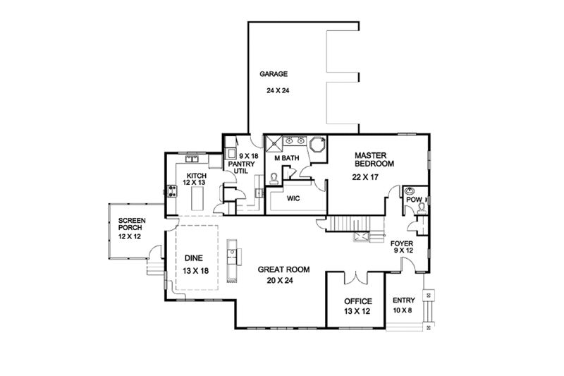 Dream House Plan - Floor Plan - Main Floor for Country House Plan #939-11 - 4 bed, 3.5 bath
