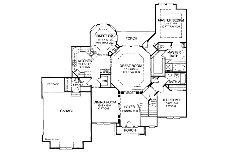 Architectural House Design - Floor Plan - Main Floor for Tudor House Plan #952-259 - 4 bed, 3 bath