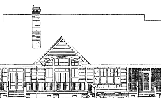 Exterior - Rear Elevation for Craftsman House Plan #929-664 - 3 bed, 2.5 bath