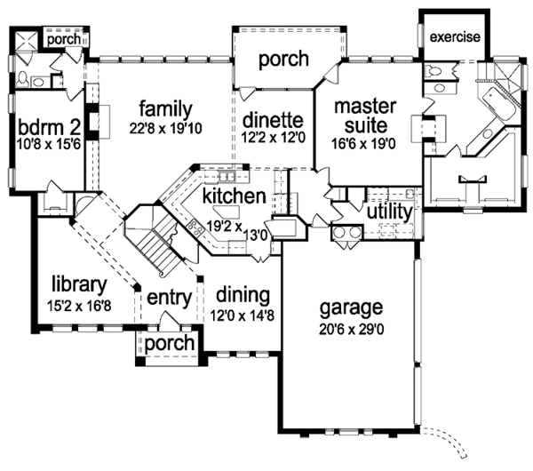 House Blueprint - Traditional Floor Plan - Main Floor Plan #84-739