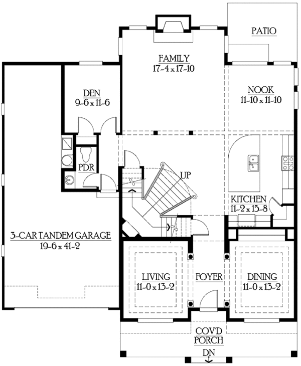 Architectural House Design - Craftsman Floor Plan - Main Floor Plan #132-439