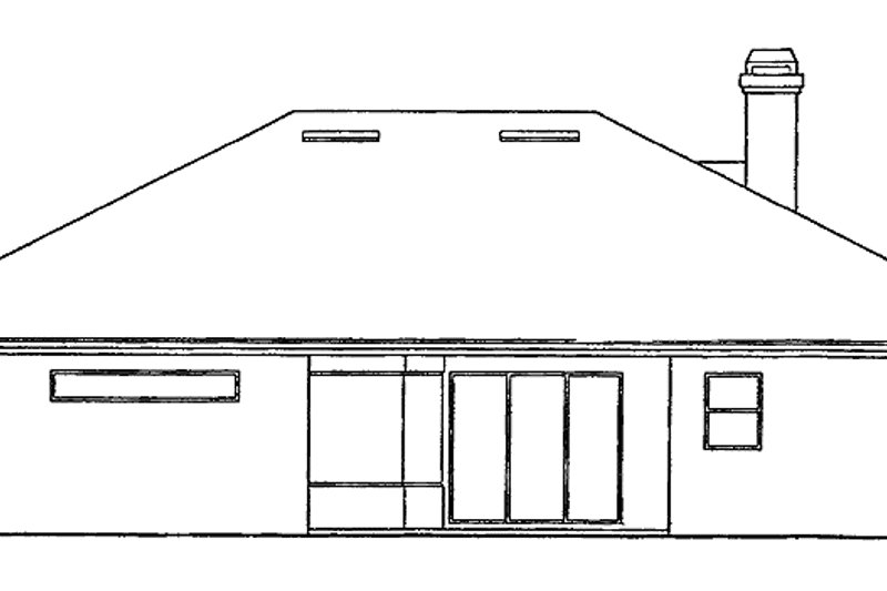 House Blueprint - Exterior - Rear Elevation for Mediterranean House Plan #417-486 - 4 bed, 3 bath