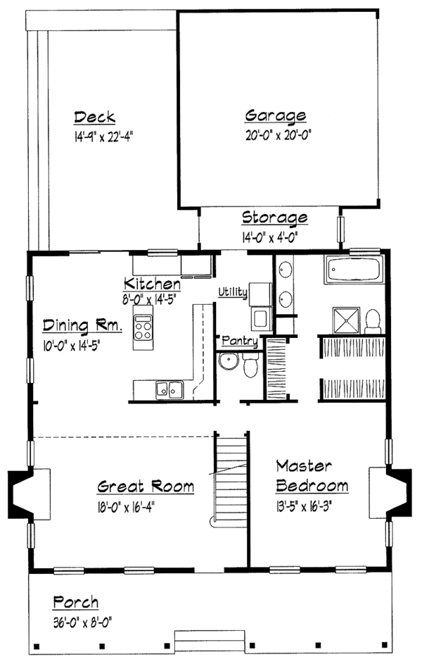House Plan Design - Country Floor Plan - Main Floor Plan #1051-7